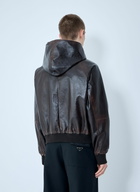 Prada Leather Hooded Jacket