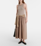 Velvet Romina striped cotton-blend midi dress