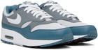 Nike Gray & Blue Air Max 1 Sneakers