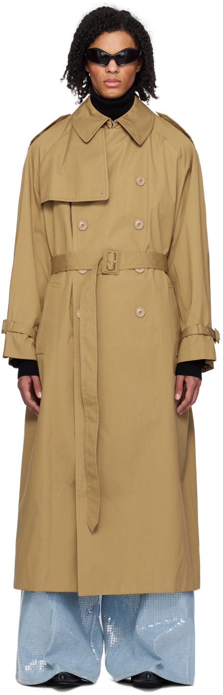 VETEMENTS Tan Oversized Trench Coat Vetements VETEMENTS Tan Oversized Trench Coat Vetements