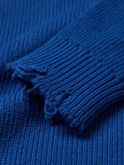 SAINT LAURENT - Distressed Cotton Sweater - Blue