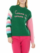 MC2 Saint Barth Woman Boxy Shape Soft Sweater With Comme Ci Comme ça Embroidery