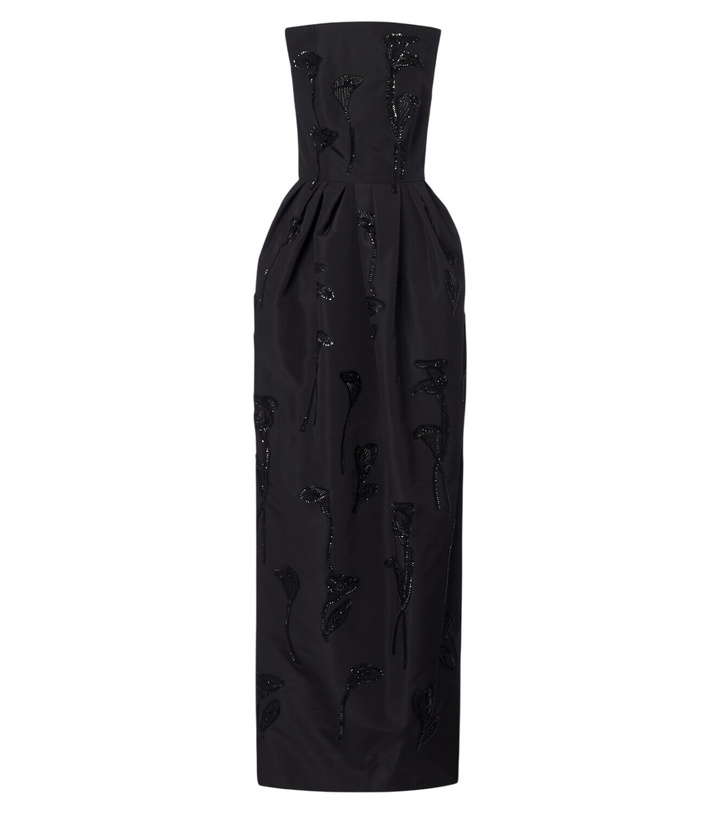 Photo: Carolina Herrera Embellished strapless silk bustier gown