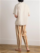 Desmond & Dempsey - Printed Linen Pyjama Set - Neutrals