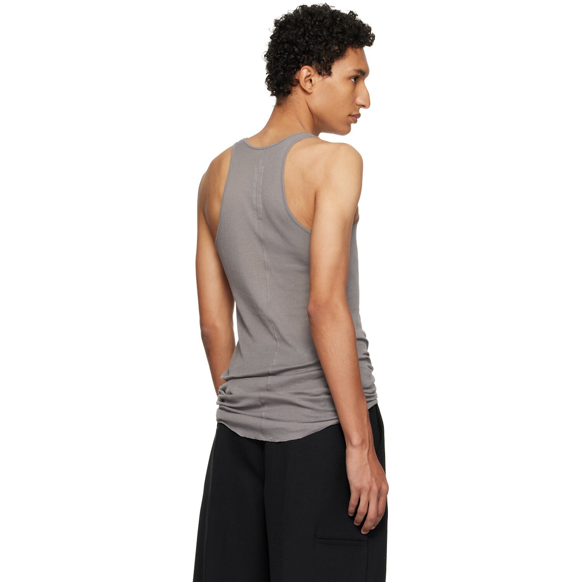 Rick Owens Gray Tower Basic Rib Tank Top