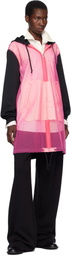 Comme des Garçons Homme Plus Black & Pink Polyester Thick & Nylon Tulle Zip-Up Hoodie