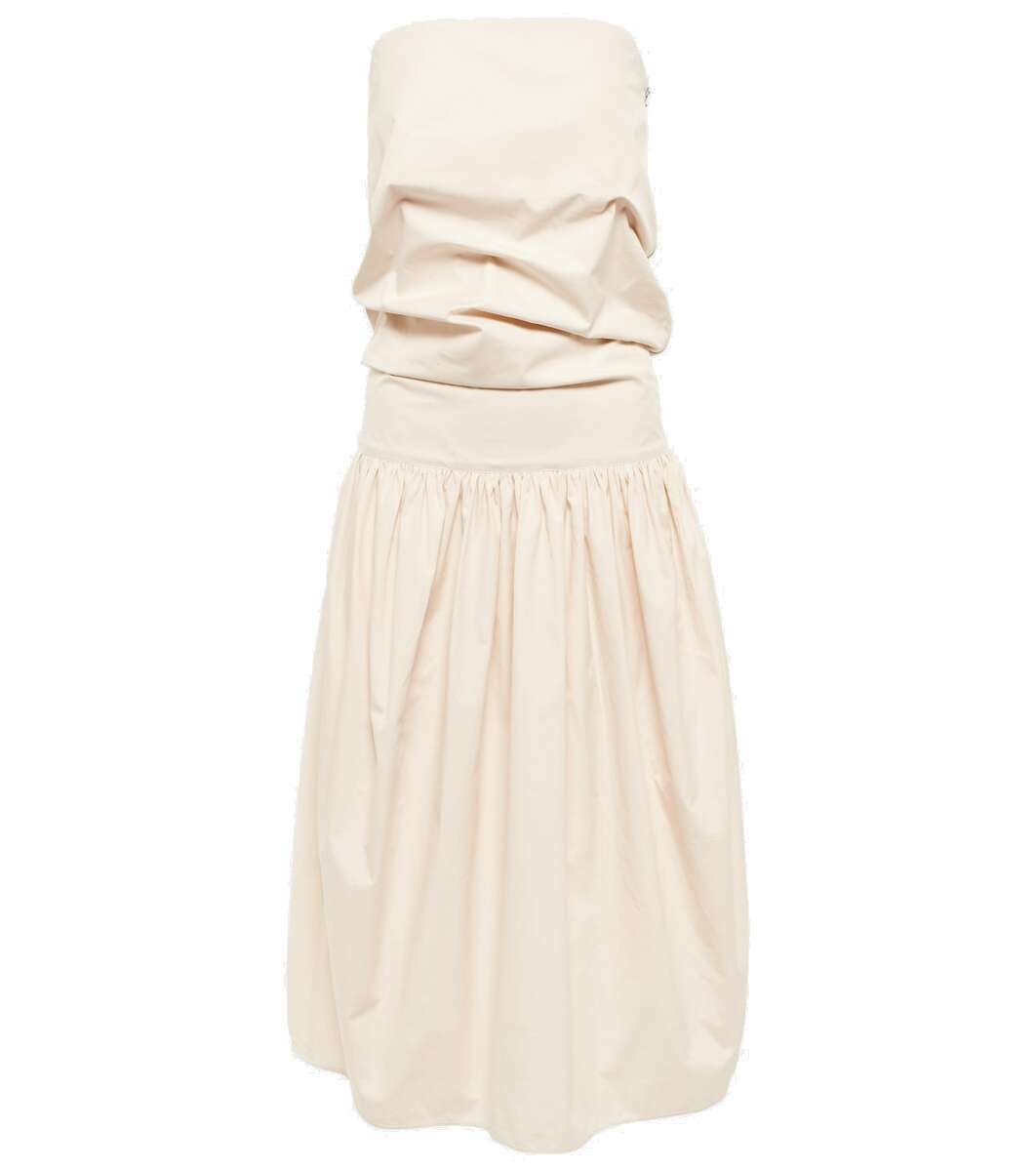 Lemaire Strapless cotton midi dress Lemaire