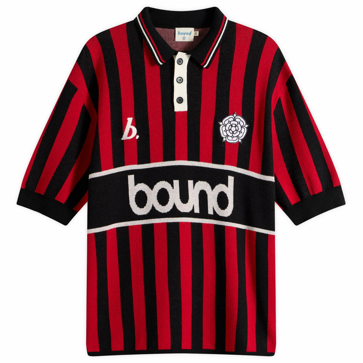 Bound Men's Lancs Knit Football Shirt in Red Stripe