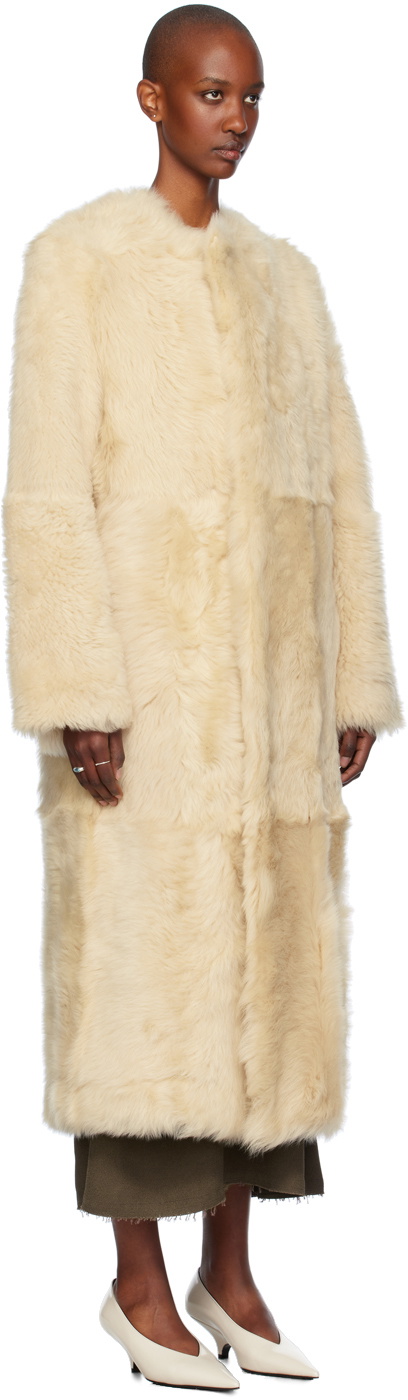 TOTEME Beige Silky Shearling Coat