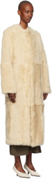 TOTEME Beige Silky Shearling Coat