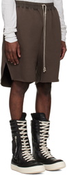Rick Owens DRKSHDW Brown Temple Long Boxers Butt Zip Shorts
