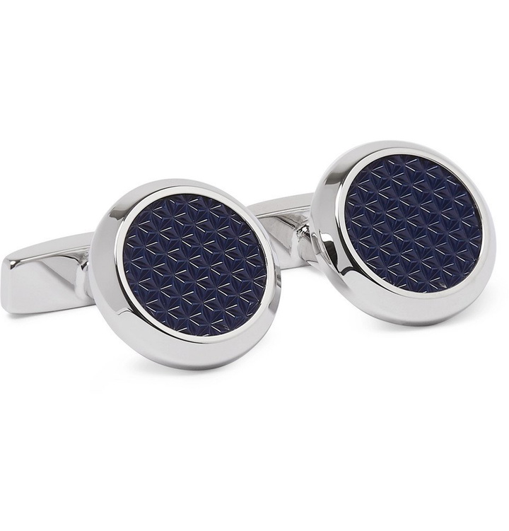 Photo: Hugo Boss - Hank Silver-Tone and Engraved Enamel Cufflinks - Silver