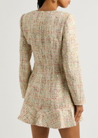 Self-portrait Embellished Bouclé Tweed Mini Dress Pastel