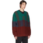 Y/Project Multicolor Braided Knit V-Neck Sweater