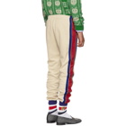 Gucci Beige and Blue Striped Lounge Pants