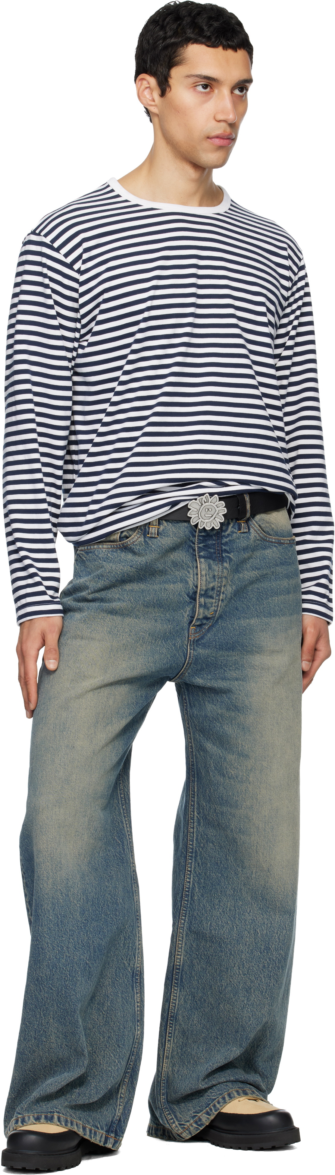 Sunflower Black Flower Buckle Belt