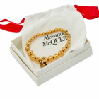 Alexander McQueen Men's Skull Ball Bracelet in Gold