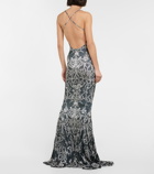 Norma Kamali Printed fishtail gown