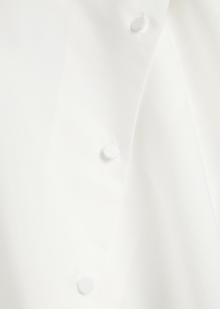 Vince Covered Button Woven Shirt Cream