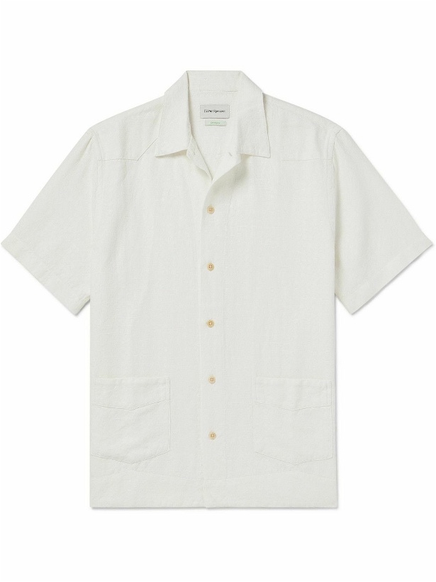 Photo: Oliver Spencer - Camp-Collar Linen and Cotton-Blend Jacquard Shirt - White