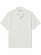 Oliver Spencer - Camp-Collar Linen and Cotton-Blend Jacquard Shirt - White
