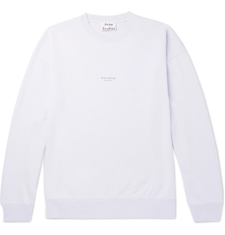 Photo: Acne Studios - Oversized Logo-Print Cotton-Jersey Sweatshirt - Men - Lilac