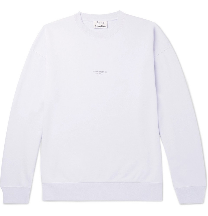 Photo: Acne Studios - Oversized Logo-Print Cotton-Jersey Sweatshirt - Men - Lilac