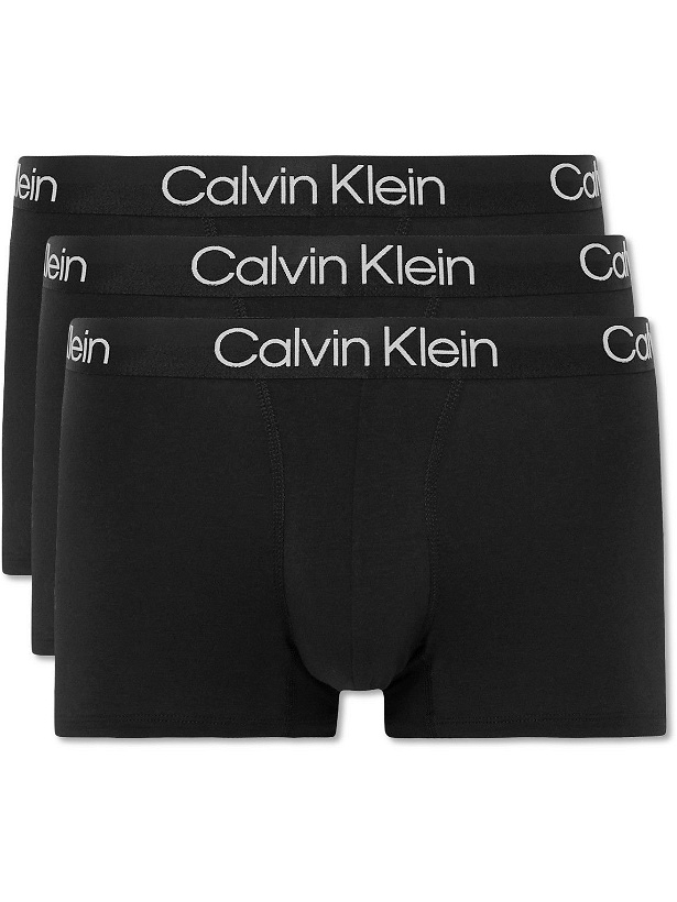 Photo: Calvin Klein Underwear - Three-Pack Cotton-Blend Boxer Briefs - Black