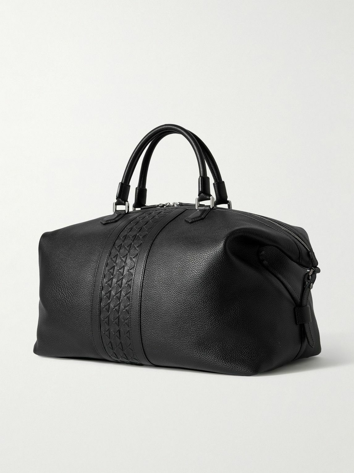 Serapian - Mosaico Textured and Cachemire Full-Grain Leather Weekend Bag