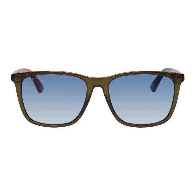 Photo: Gucci Green Rectangular Sunglasses