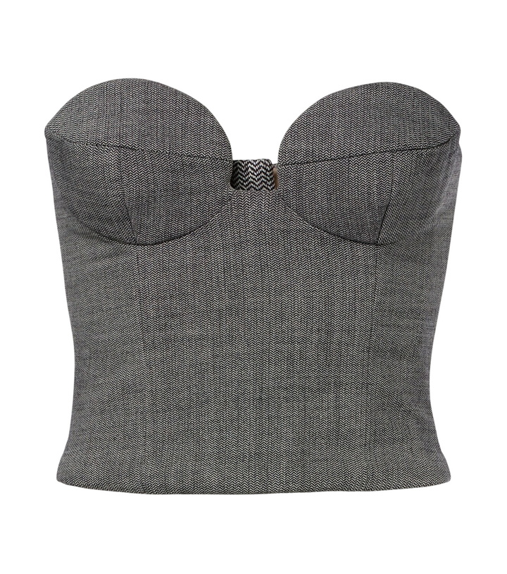 Photo: Magda Butrym Herringbone wool-blend bustier top