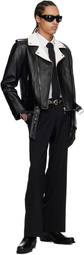 Ernest W. Baker Black & White Perfecto Leather Jacket