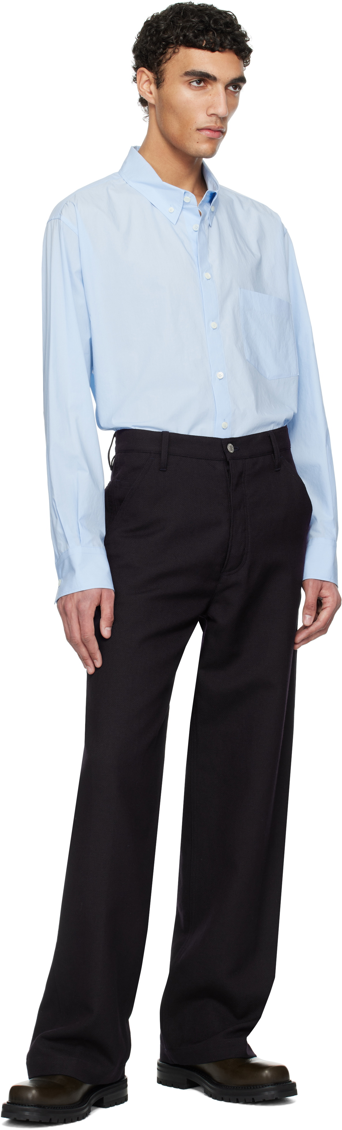RECTO Blue Button Down Collar Classic Shirt