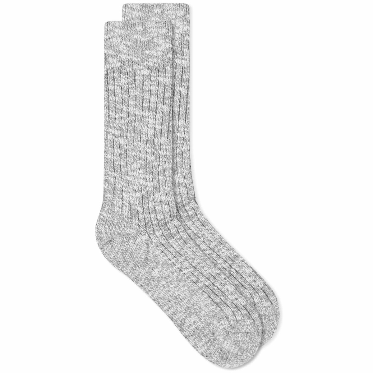 Birkenstock Women's Cotton Slub Sock in Grey/White