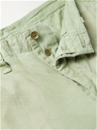 Visvim - Gifford Garment-Dyed Distressed Cotton-Canvas Trousers - Green