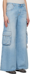 Off-White Blue Wide-Leg Denim Jeans