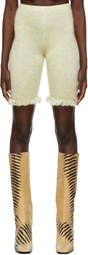Gauntlett Cheng SSENSE Exclusive Yellow Knit Bubble Fringe Shorts