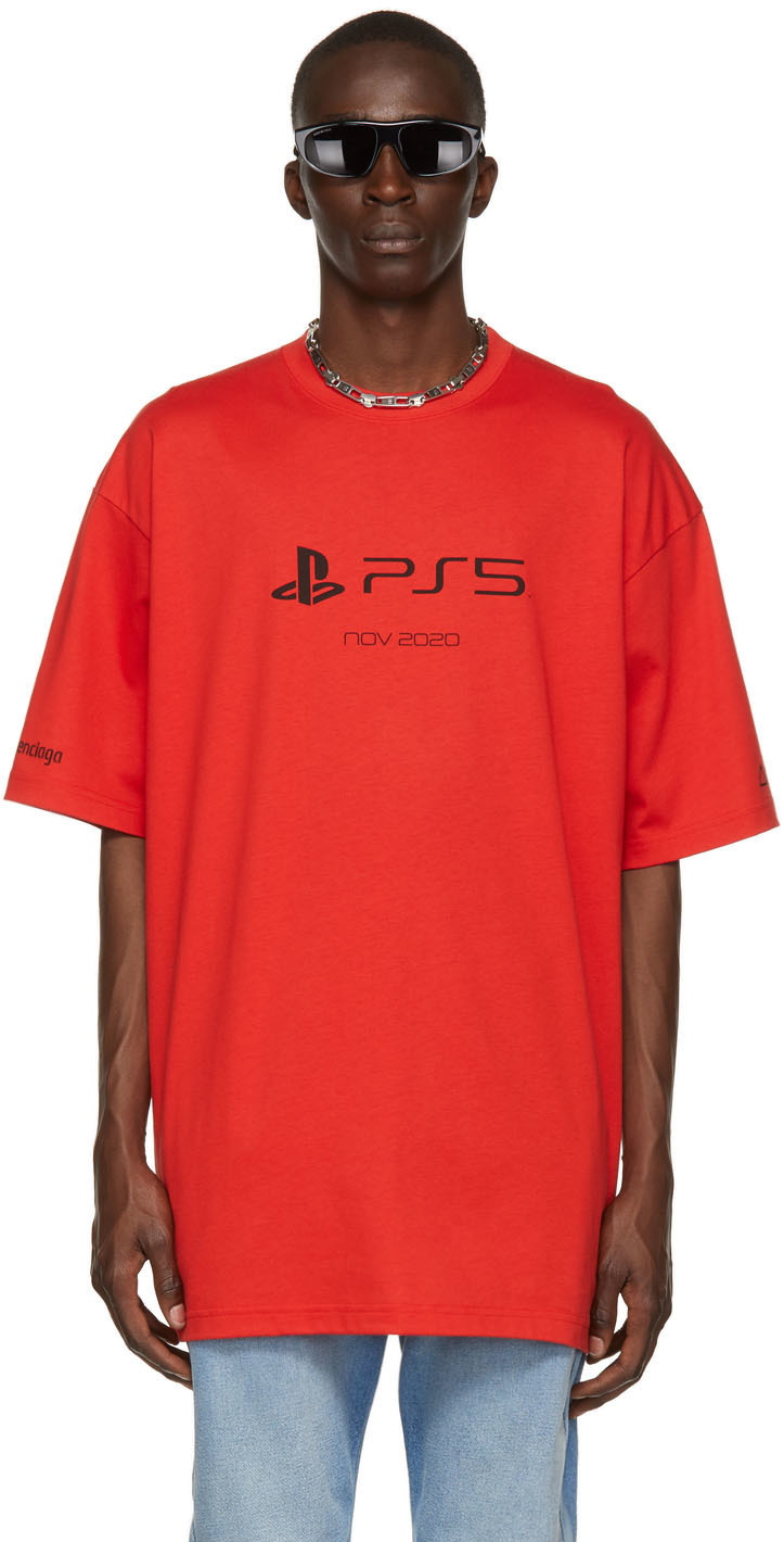 Balenciaga Red Sony Playstation Edition Boxy T-Shirt Balenciaga