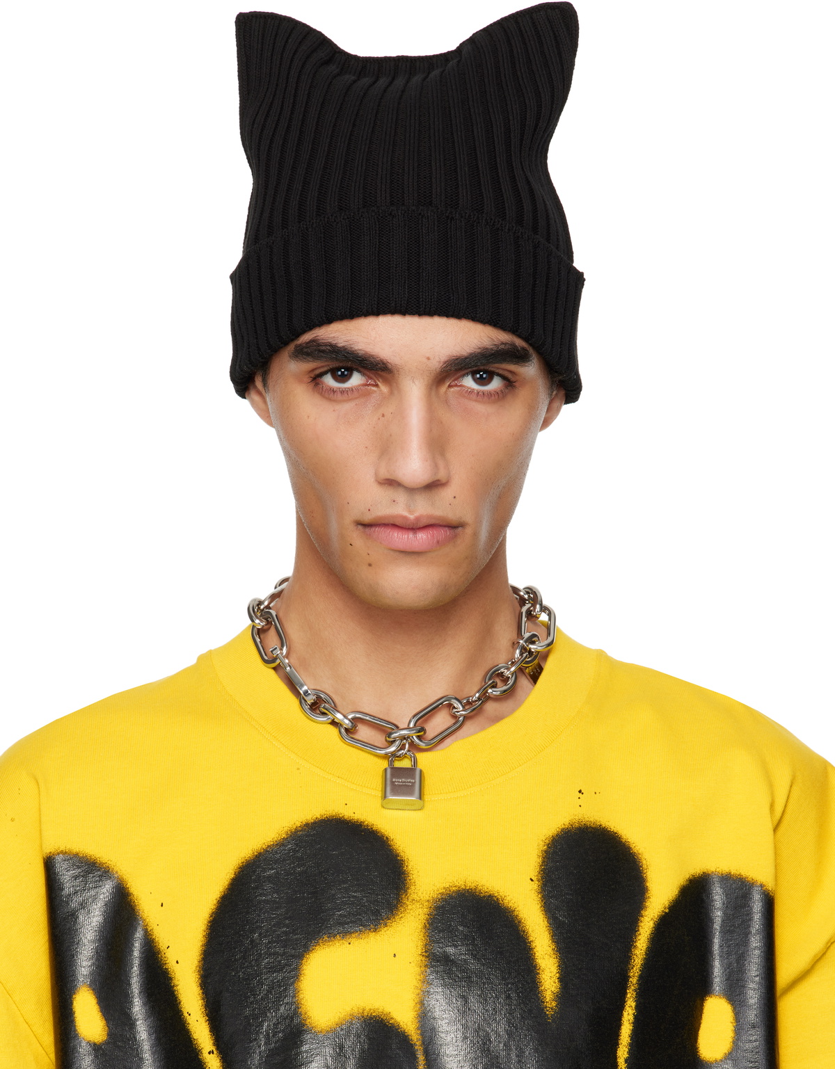 Acne Studios Off-White Fluffy Square Beanie Acne Studios