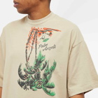 Palm Angels Men's Upside Down Palm T-Shirt in Beige/Green