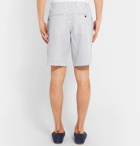 rag & bone - Beach Short II Striped Cotton and Linen-Blend Shorts - Blue