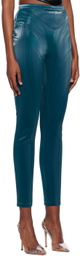 Mugler Blue Embossed Leggings