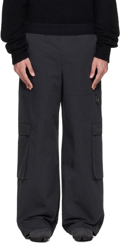 Photo: HELIOT EMIL Black Pulsar Cargo Pants