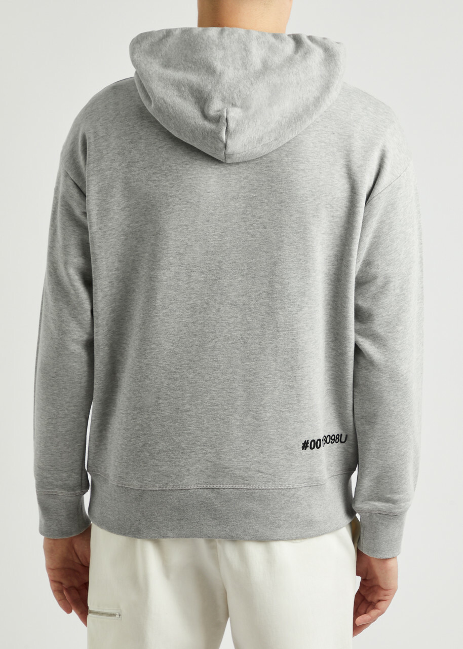 Moncler Grenoble Logo Hooded Cotton Sweatshirt Grey