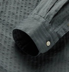 Massimo Alba - Grandad-Collar Cotton-Seersucker Shirt - Gray