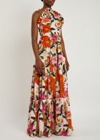 Borgo DE Nor Tatiana Floral-printed Linen-blend Midi Dress Pink