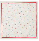 PAUL SMITH - Printed Cotton-Voile Pocket Square - White