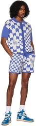 Rhude Blue & White Racing Shorts