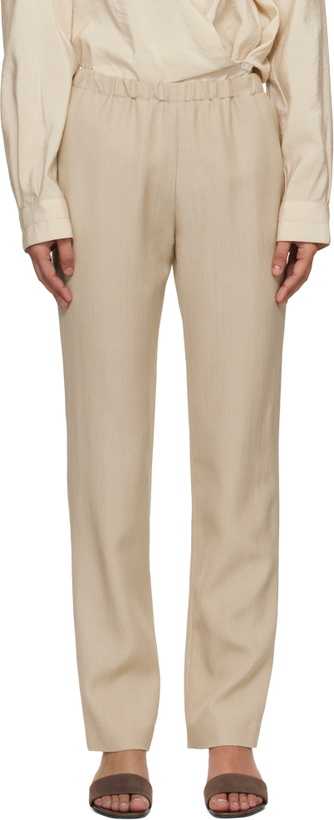 Photo: Loulou de Saison Beige Scot Straight Leg Trousers