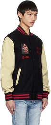 Ksubi Black Icons Letterman Bomber Jacket